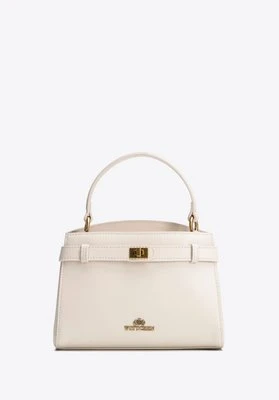 Skórzany kuferek mini kremowy Wittchen