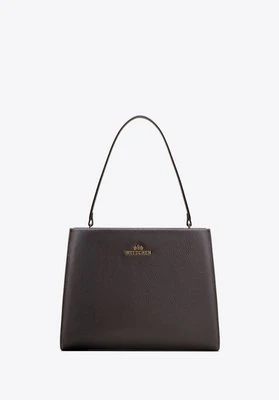 Skórzany kuferek z troczkami ciemny brąz Wittchen