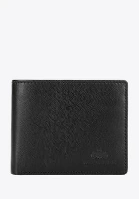 Skórzany męski portfel z RFID mały czarny Wittchen