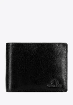 Skórzany męski portfel z rozkładanym panelem na karty czarny Wittchen