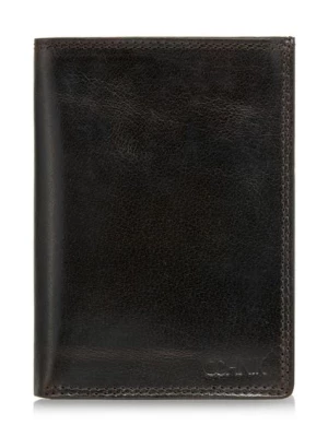 Skórzany niezapinany brązowy portfel męski OCHNIK