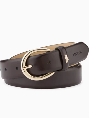 Skórzany pasek damski rozmiar S brązowy Puccini