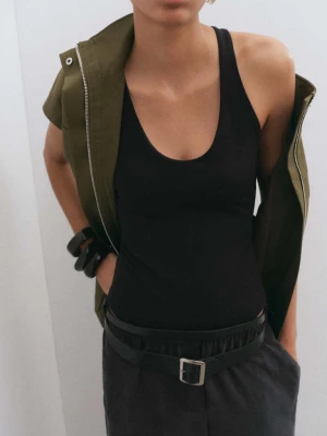 Skórzany pasek kombi czarny - Kobieta - - MANGO