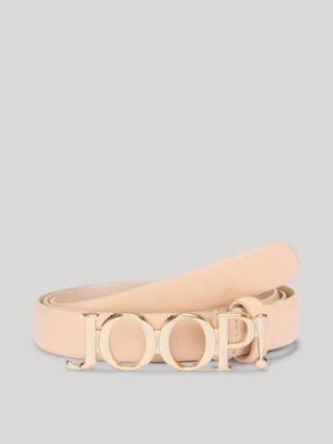 Skórzany pasek w kolorze cielistym Joop
