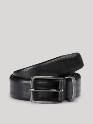 Skórzany pasek w kolorze czarnym, z perforacją Joop