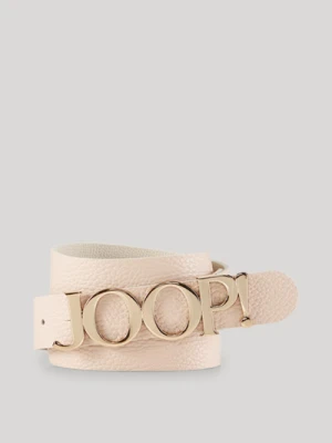 Skórzany pasek w kolorze kremowym Joop