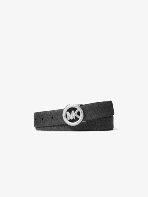 Skórzany pasek z charakterystycznym logo i ozdobą MK Pop Michael Kors CZARNY (Czarny)