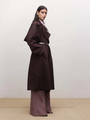 Skórzany pasek z ćwiekami czekoladowy - Kobieta - - MANGO