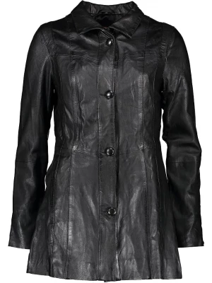 Caminari Skórzany płaszcz "Dinu" w kolorze czarnym rozmiar: 38
