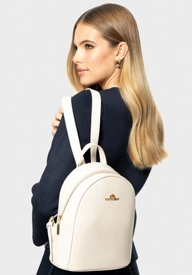 Skórzany plecak damski półokrągły kremowy Wittchen