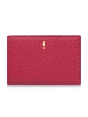 Skórzany różowy portfel damski z ochroną RFID OCHNIK