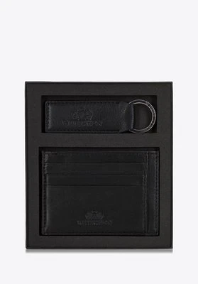 Skórzany zestaw etui na karty kredytowe i brelok czarny Wittchen