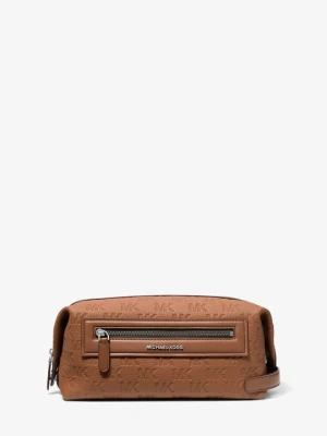 Skórzany zestaw podróżny Jet Set z wytłoczonym logo Michael Kors BRĄZOWY (Brązowy)