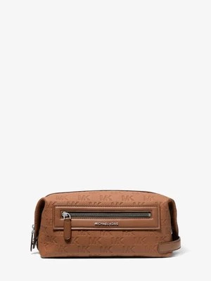 Skórzany zestaw podróżny Jet Set z wytłoczonym logo Michael Kors BRĄZOWY (Brązowy)