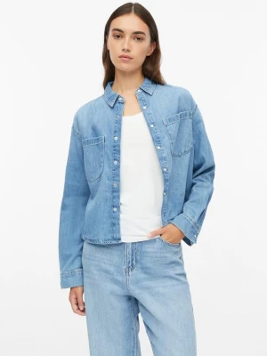 Skrócona bluzka z denimu s.Oliver niebieski