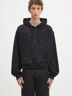 Sky High Farm bluza bawełniana Studded hoodie męska kolor czarny z kapturem z aplikacją SHF07T041