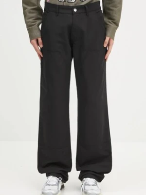 Sky High Farm spodnie Carpenter pants męskie kolor czarny proste SHF07P002