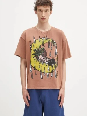 Sky High Farm t-shirt bawełniany Eri męski kolor brązowy z nadrukiem SHF07T032