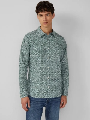 Slim fit: bawełniana koszula z nadrukiem na całej powierzchni s.Oliver zielony