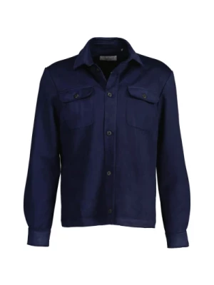 Slim Fit Ciemnoniebieska Overshirt John Miller