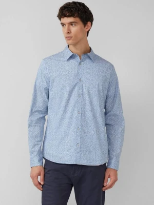 Slim fit: elastyczna bawełniana koszula z nadrukiem na całej powierzchni s.Oliver niebieski