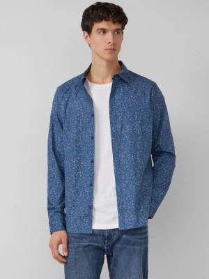 Slim fit: elastyczna bawełniana koszula z nadrukiem na całej powierzchni s.Oliver niebieski