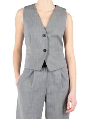 Slim Fit Gilet Wzór Rybiej Ości Helmut Lang