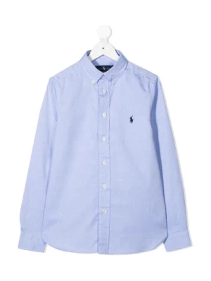 Slim Fit Niebieska Koszula Polo Ralph Lauren