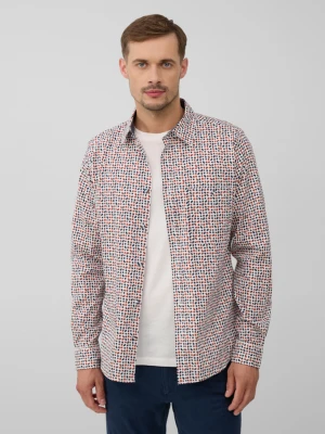 Slim fit: wzorzysta koszula z elastycznej bawełny s.Oliver biały