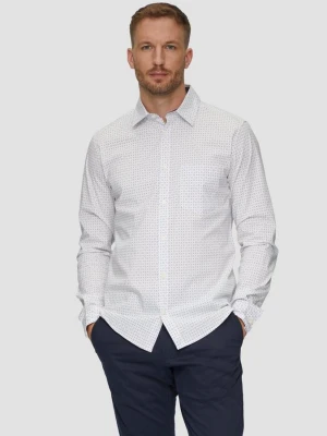 Slim fit: wzorzysta koszula z mieszanki bawełny s.Oliver biały