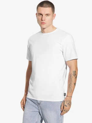 Slim t-shirt męski bawełniany biały Prosto