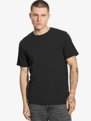 Slim t-shirt męski bawełniany czarny Prosto