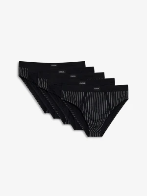Slipy maxi z bawełną (zestaw 5 szt.) BonPrix czarny