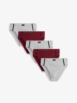 Slipy maxi z bawełną (zestaw 5 szt.) BonPrix czerwony