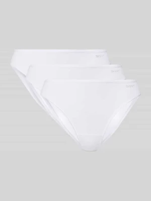 Slipy z mieszanka bawełny z nadruk z logo w zestaw 3 szt. SKINY Biały
