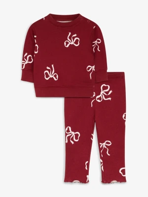 Słodki komplet z legginsami i bluzą z czystej bawełny organicznej (komplet 2-cz.) BonPrix czerwony