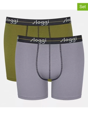 Sloggi Bokserki (2 pary) "Start" w kolorze szarym i oliwkowym rozmiar: S