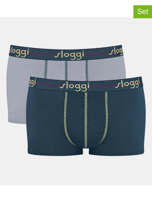 Sloggi Bokserki (2 pary) w kolorze szarym i morskim rozmiar: S