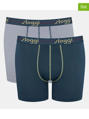 Sloggi Bokserki (2 pary) w kolorze szarym i morskim rozmiar: S