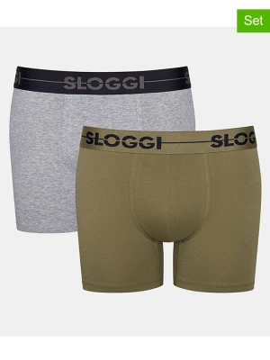 Sloggi Bokserki (2 pary) w kolorze szarym i oliwkowym rozmiar: M