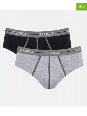 Sloggi Slipy (2 pary) "Start" w kolorze czarno-szarym rozmiar: L