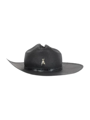 Słomkowy kapelusz z metalowym logo Patrizia Pepe