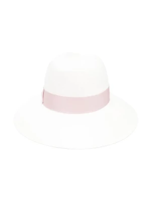Słomkowy kapelusz z szerokim rondem i wstążką Borsalino
