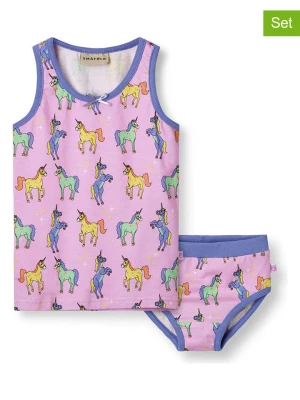 Småfolk 2-częściowy zestaw bielizny w kolorze jasnoróżowo-niebieskim ze wzorem rozmiar: 98/104