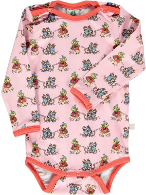 Småfolk Body w kolorze jasnoróżowym ze wzorem rozmiar: 98