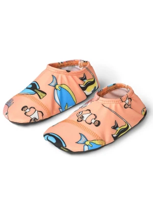 Småfolk Buty kąpielowe "Fisch" w kolorze pomarańczowym ze wzorem rozmiar: 24-26