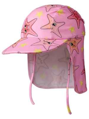 Småfolk Czapka w kolorze jasnoróżowym z osłoną karku rozmiar: 52-54 cm