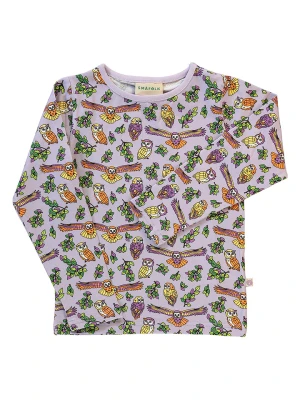 Småfolk Koszulka "Owls" w kolorze fioletowym ze wzorem rozmiar: 86/92