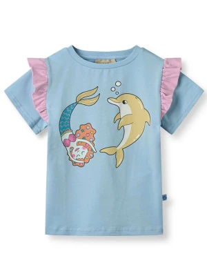 Småfolk Koszulka w kolorze błękitno-jasnoróżowym ze wzorem rozmiar: 110/116