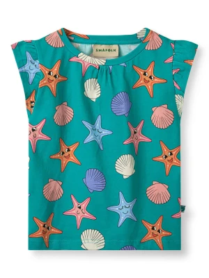 Småfolk Koszulka w kolorze turkusowym ze wzorem rozmiar: 110/116